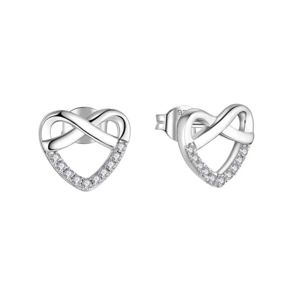 YH JEWELLERY Woman 925 Sterling Silver Hollow Love Heart Shaped Post Custom Moissanite Stud Earring