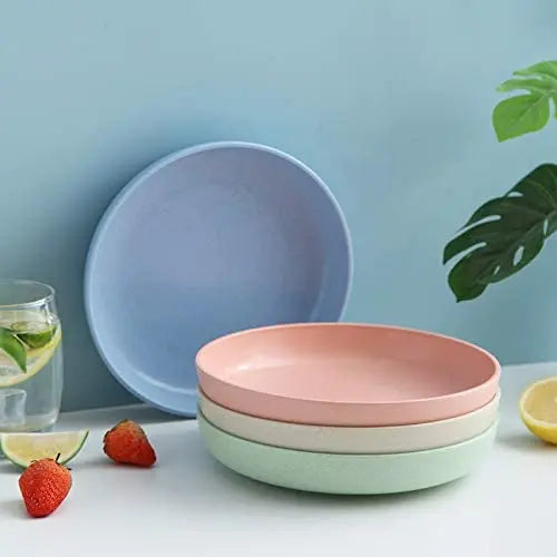Eco-Friendly Degradable Wheat Straw Plates Reusable Restaurant Plates for Picnic and Party Dishes