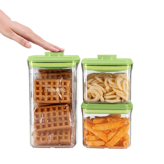 Hot Sales Multiple Pet Food Storage Jars Clear Stackable Bpa-Free Pop up Airtight Food Storage & Container for Storage Jars Set