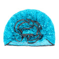 2023 Retro Luxury Style Black Glitzy Sequin Turban Hat Cool Summer Headpiece for Girls Woman