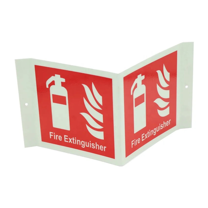 Luminous Fire Extinguisher Reflective Aluminium Photoluminescent Sign
