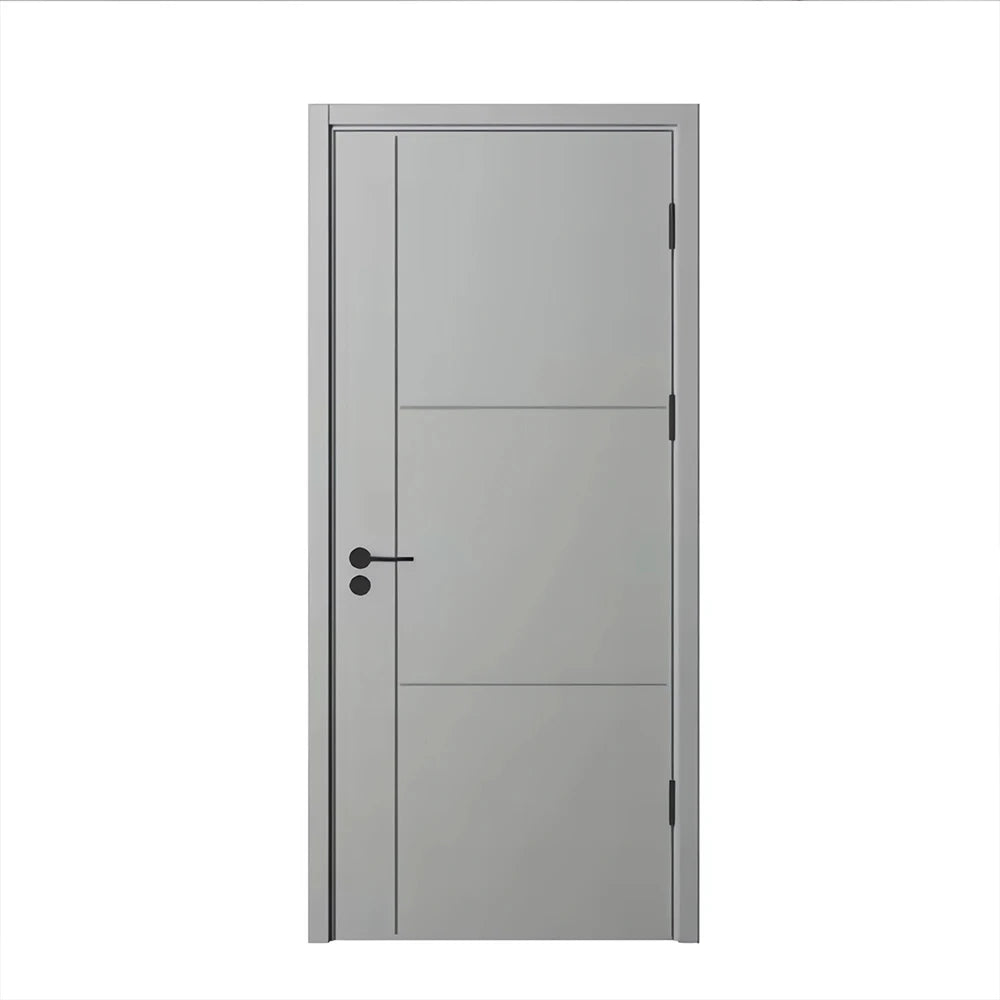 Modern Flush Design Wood MDF Bedroom Door Interior Composite Wooden Manual Opening Finished Surface for Villa Living Room Sound