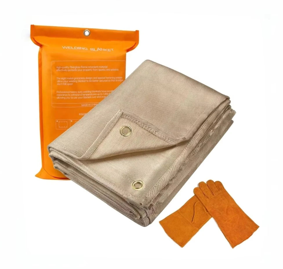 Best Selling 6X6 Ft 6X8 Ft 8X8 Ft Copper Thermal Welding Fire Blanket Solder 4mm Thickness With Eyelets