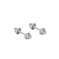 Trendy 925 Sterling Silver Tiny Geometric Barbell Minimalist Vintage Stud Earrings for Women Men Fine Jewelry Wholesale