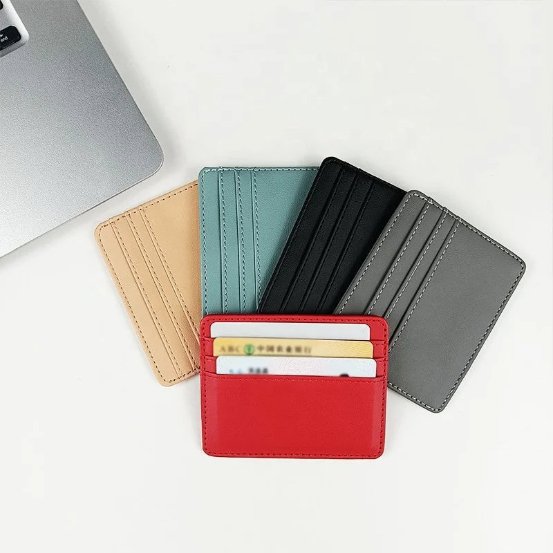 Promotion Cheapest Men and Woman Gift Personalized Custom logo Slim PU Leather Wallet Credit Card Holder