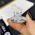 14K Solid Gold VVS Moissanite Luxury Rings High Quality Fine Jewelry for Women's Engagement Passes Diamond Tester