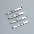 33.2mm*3.5mm 925 Sterling Silver Engraved SMILE Letter and Smiling Face Labels for Bracelet Necklace Making