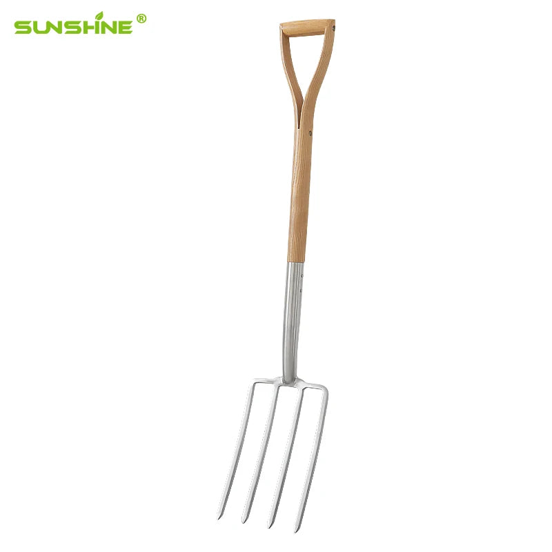 SUNSHINE High Quality Outdoor Garden Digging Fork With Y-Shap Hardwood Handle