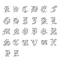 Gothic 26 English Letters Stainless Steel Alphabet Pendants & Charms for Fashionable Necklaces