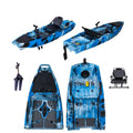 10FT Modular HDPE Kayak for Water Sports Pedal Drive Kayak 2 Piece with One Seat for Fishing & Touring on Rivers