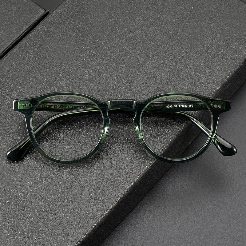 8095 High End Wholesale Round Vintage Unisex Women Men Acetate Spectacles Reading Optical Glasses Frames