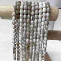 BS-6106 DIY Rosary Jewelry 12x12mm Natural White Banded Agate Stone Beads Polished Surface Oval Shape Loose for Your Creative