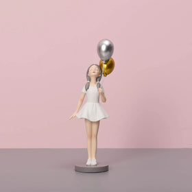 Fashion Home Decor Holding Balloon Girls Figurine Resin Decoration Bedroom for Teen Girls Gifts