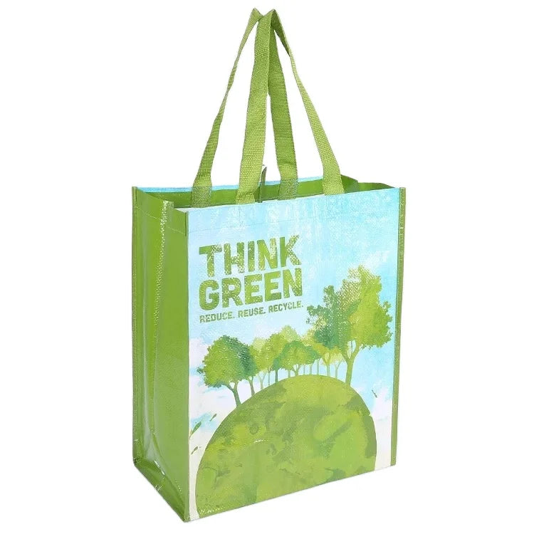 Customized Printed Logo Eco-Friendly Reusable PP Woven Fabric Shopping Bag with Zipper Closure Fashion Style Promotional Bags