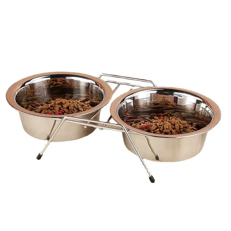 Factory Custom Eco-Friendly Dog/Cat Automatic Feeder Non-Slip Rubber Base Stainless Steel Pet Food Drink Bowl Customizable