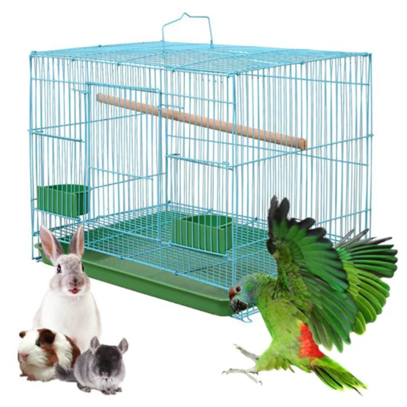 Wholesale Bird Cages Wire Rectangular Small Cage for Parrot Canaries Rekord Equipped with Sting Stick High Capacity Rabbit Cage