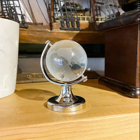 Wholesale Custom World Map Engraved K9 Crystal Globe Ball Personalized Laser Carved Glass Model Business Gift Collectible