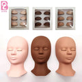 Beiqili Silicone Mannequin Model Head with Removable Replacement Eyelids for Eyelash Extension Training Lashes Pad Kit Tools