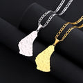 Manufacturer Barbados Map Chain Stainless Steel Silver 18K Gold Flag Map Charm Necklaces Barbados Map Pendant Chains Necklace