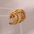 Classical Shining Star Shape Zircon Hoop Earring Stainless Steel Cz Hoop Earrings Fashion Jewelry Earrings