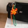 Small Daisy Fabric Smile Flower Key Chain Hanging Lollipop Bag Pendant Premium Sense