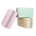 Portable Double Layer Korean Eco-Friendly BPA-Free Insulated Biodegradable Wheat Straw Microwavable Home Storage Lunch Bento Box