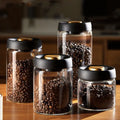 High Borosilicate Glass Storage Jar Coffee Bean Tea Kitchen Grain Vacuumed Food Airtight Storage Tank Glass Storage Jars