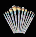 Facial 12PCS Makeup Brush Set Hot Sale OEM ODM Custom Color Crystal Diamond Advanced Rhinestone