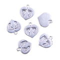 Vintage Tibetan Gold Plated Silver Color Pendants Heart Feet Sheep Charms for Jewelry DIY Accessories Making
