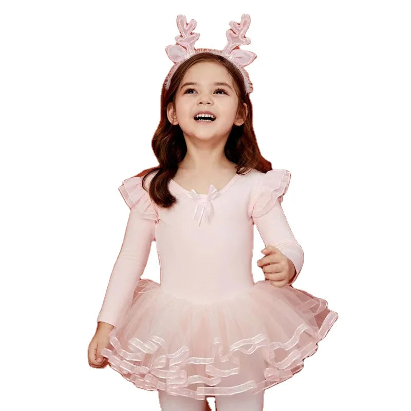 Girls Ballet Leotards Dance Tutu Skirt Dress Outfit Ballerina Dance Wear Performance Costume for Girls