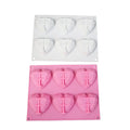 6 Holes 3D Crystal Heart  Silicone Cake Mold for Valentine's Day Dessert Non-stick Cake Pan Hand-made Tools for Household