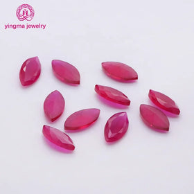 High Hardness Gemstone Sand Bottom Corundum Stone 2*4mm to 7*14mm All Sizes Marquise Shape 5# Red Loose Synthetic Ruby Corundum