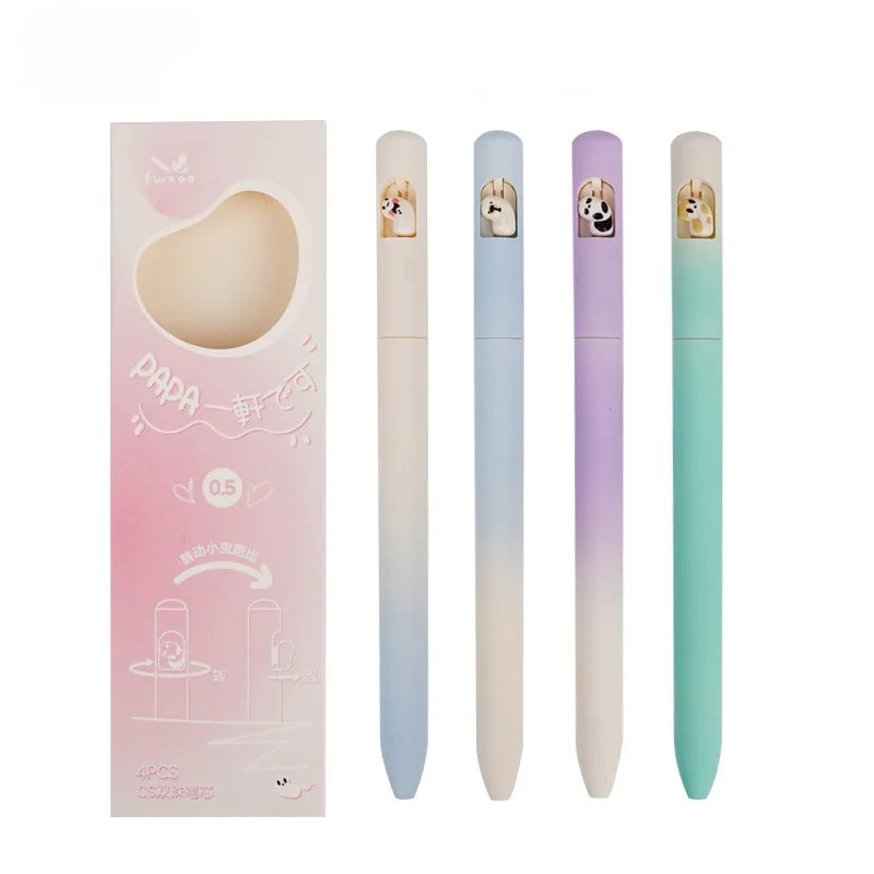 Cute Cartoon Animals Gel Pen School Stationery Gel Pens 0.5mm Black Gel Pen Set