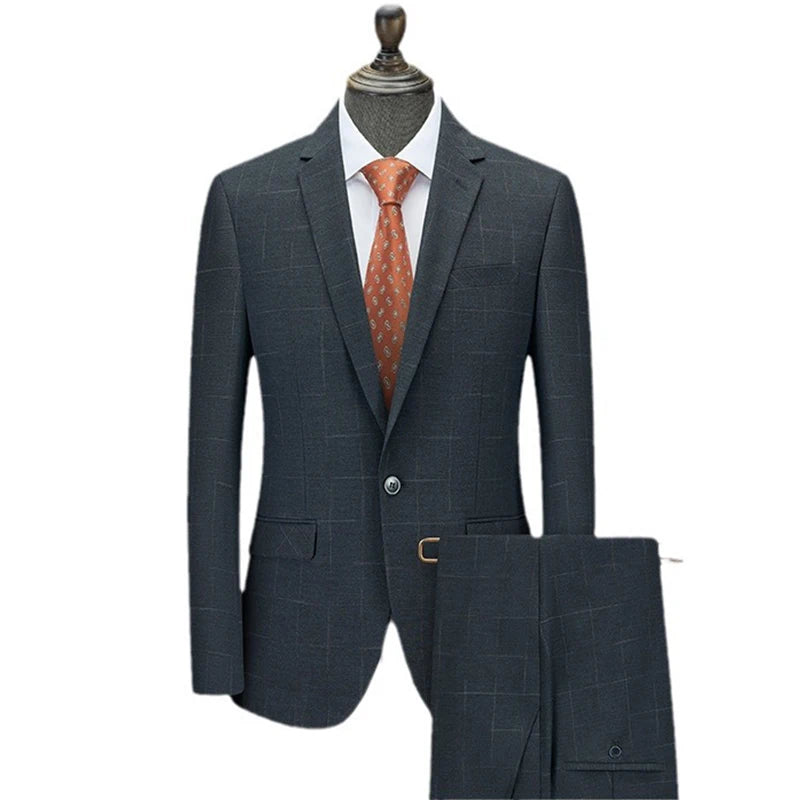 Men's Suits & blazer Wedding Groom Two-piece Suit Lapel Slim Formal Casual Business Work blazer Men Suit Tuxedo