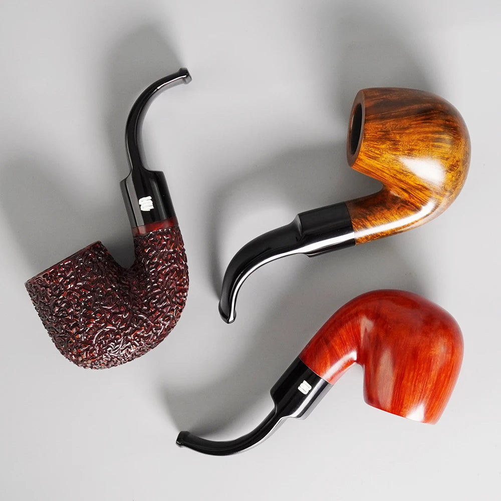 Alligator Green Wooden Tobacco Pipe Bent Briar Different Treatment Colors Smoking Pipe