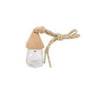 8ml Hanging Car Air Freshener Empty Bottle Transparent Car Fragrance Rhombus Shape Perfume Bottle With Wooden Cap