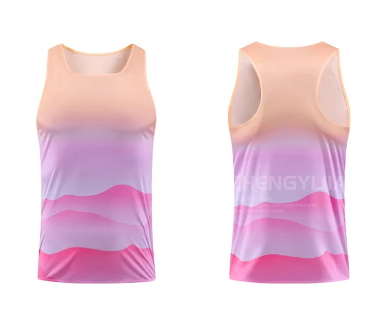 Custom Seamless Marathon Tank Top Lightweight Breathable Sleeveless Running Bonded Singlet