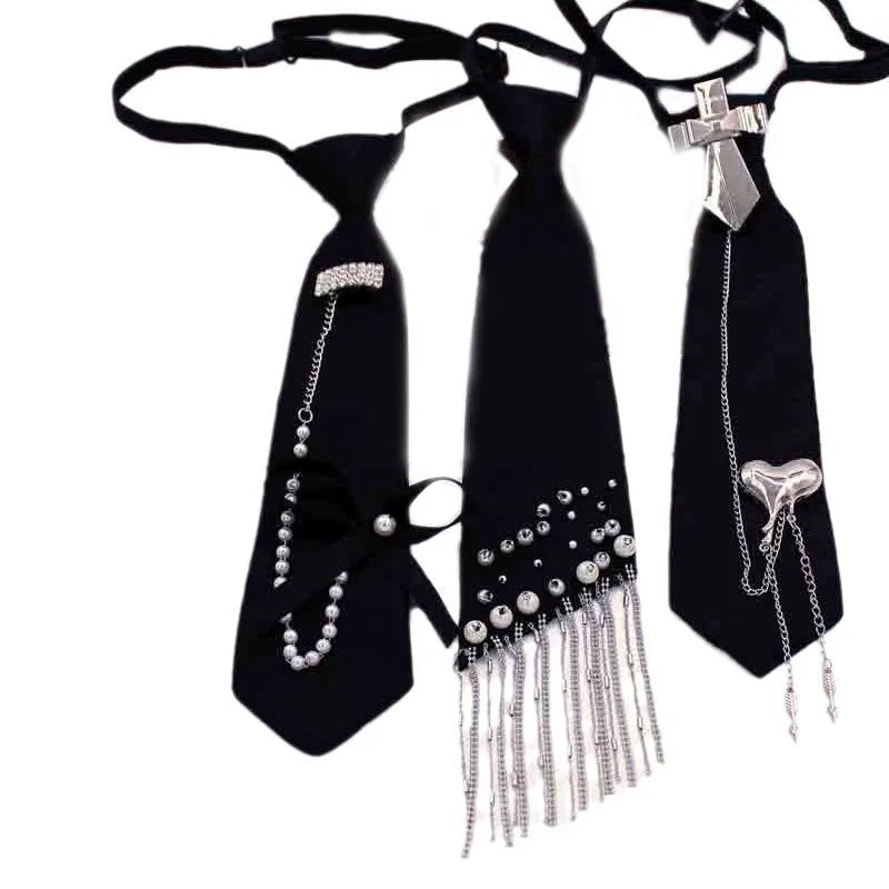 JK Ladies' Light Luxury Elastic Tie Black Team Gift Bow Tie Accessories