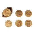 Custom Personalized Wooden Coaster Set with Wreath Engraving Optional Cork Wood Mats & Pads for Drinks