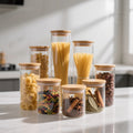Airtight Glass Food Storage Jar with Bamboo Lid Eco Friendly Kitchen Container Tarro De Vidrio Herm��tico Pot En Verre Herm��tique