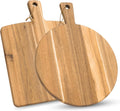 Wholesale Factory Prices Wooden Pizza Cutting Boards for Kitchen Use Acacia Wood Cutting Board 2 Pack with Handle