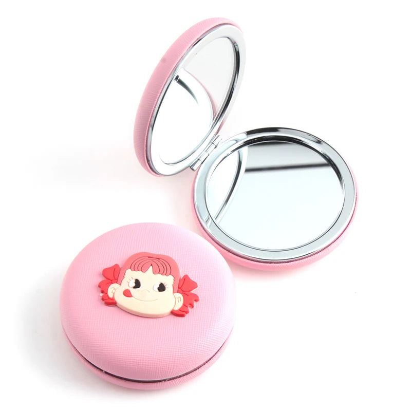 Silicone Animal Design Cute PU Pocket Mirror Custom Color Portable Makeup Mirror