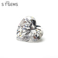 Lab Created 3-15mm Synthetic CZ Gemstone White Heart Cut Cubic Zirconia