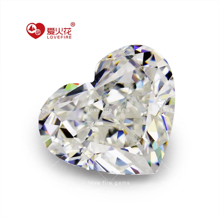 All Sizes Fancy Heart Cut Loose Cz Gemstone 4k Crushed Ice Cut Light Yellow Cz Cubic Zirconia Stone