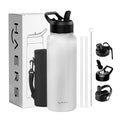 Lead Free Custom Logo Wide Mouth Sport Water Bottle With Handle Double Wall Stainless Steel Vacuum Insulated Bottle