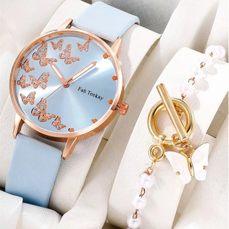 2025 Ladies Luxury Fashion Quartz Wrist Watch Rhinestone Leather Strap 5mm Case Thickness Glass Dial Display Pointer