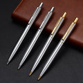2025 Pretty Good Design Click Promotional Ballpoint Pen Silver Color with Special Oblique Metal Clip