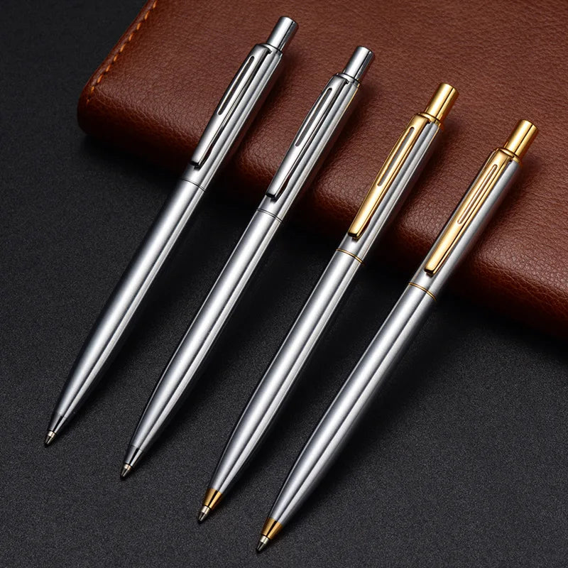 2025 Pretty Good Design Click Promotional Ballpoint Pen Silver Color with Special Oblique Metal Clip