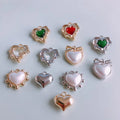 Delicate Melting Love Shaped Pendant Micro Pave Pearl Crystal Expand Heart Pendant for DIY Necklace Bracelet Chain Accessories