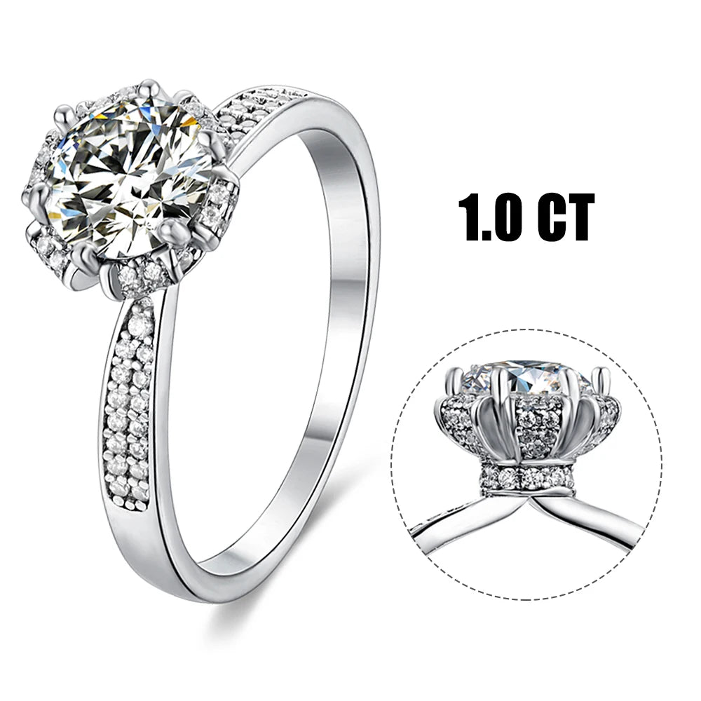 Abiding Jewelry OEM 18K Gold Plated Design Moissanite Diamond Ring 925 Sterling Silver Wholesale Solitaire Wedding Jewelry Rings